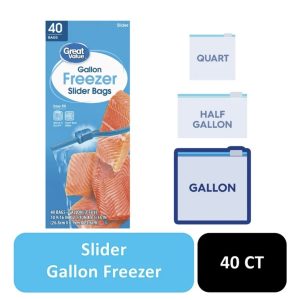 Zip lock great value freezer slider bags
